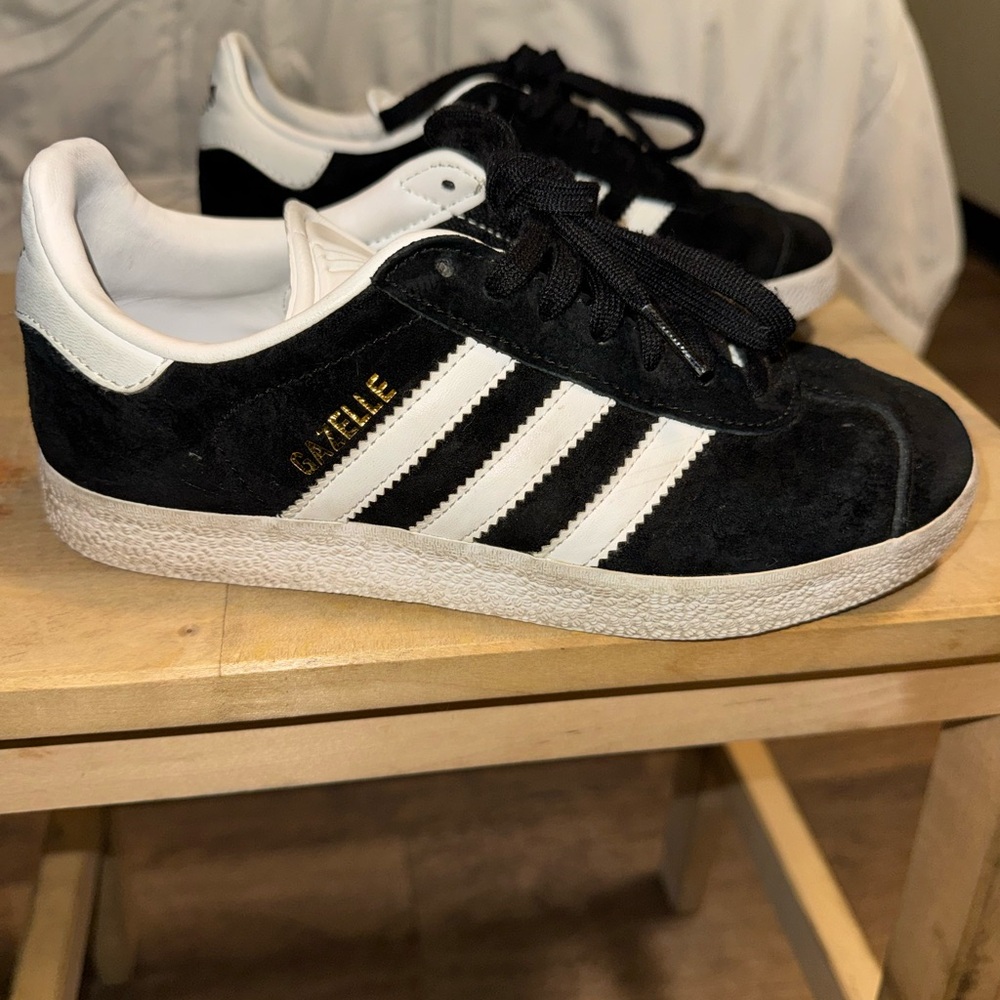 Adidas Black and White Gazelle Platform Sneakers